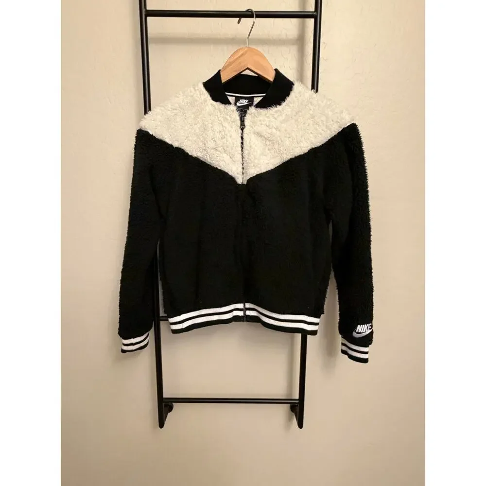 NIKE Womens Size Small Sherpa zip up bomber jacket-small - Picture 2 of 7